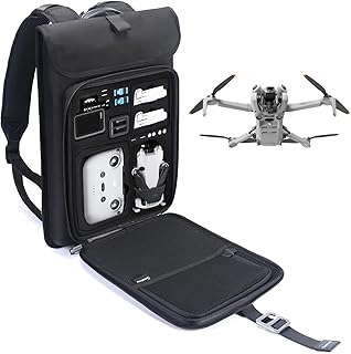 Smatree Hard Backpack Carrying Case Waterproof Compatible with DJI Mini 3 Pro/Mini 4 Pro,Hard Shell Travel Bag for DJI Mini 3/4 Pro Drone & Accessories and Gopro Hero10/9/8/7/6/5(Only Backpack), Black