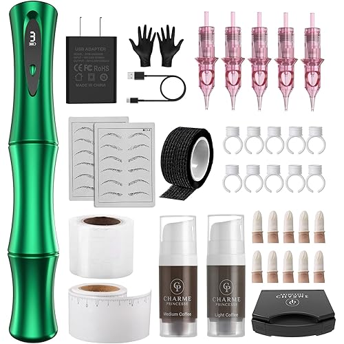Charme Princesse Microblading Machine Kit Wireless Permanent Makeup Pen Set for Brows Eyeliner Lips CPE39KIT-10-US
