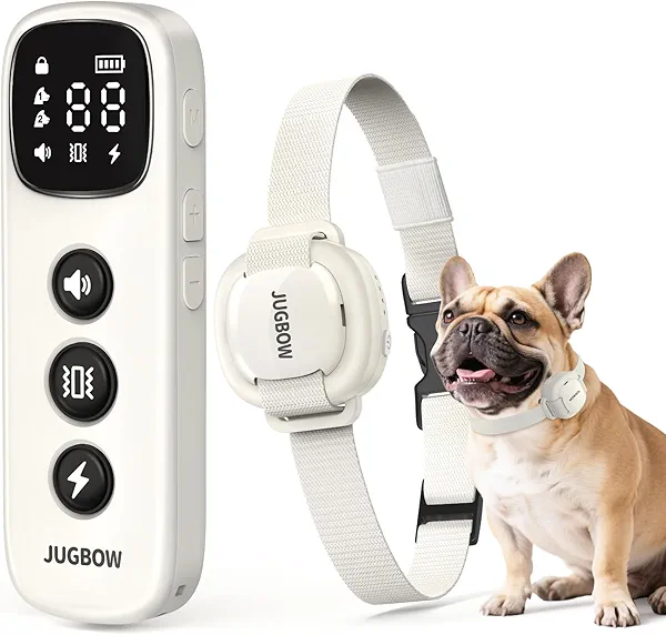 Jugbow Shock Collar for Small Dogs - 4200FT Dog Training Collar with Remote for 5-30lbs Mini Small Dogs, IPX8-Waterproof Rechargeable E-Collar with Beep (1-9), Vibration(1-3), Safe Shock(0-1