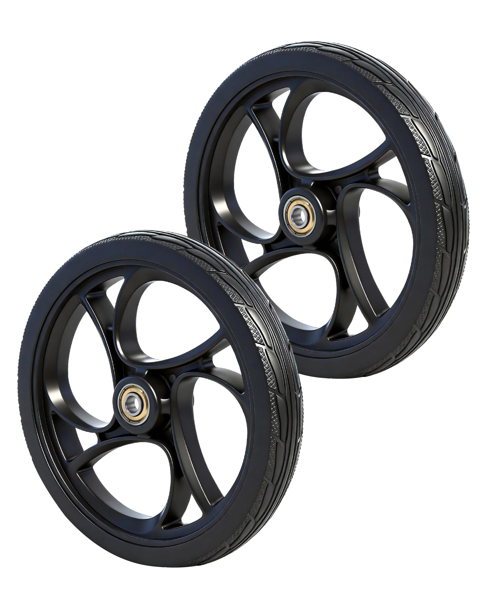 Photo 1 of BlessReach 2PCS 8 Inch Walker Wheel, 5/16" (8 mm) Bearing Solid Replacement Wheels for,RollingWalker (8 Inch) (8mm)