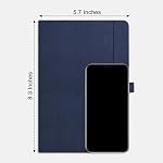 RETTACY Lined Journal Notebook, 192 Numbered Pages, A5 Medium Size (14.5 × 21 cm), for Men & Women, Journaling, Writing, Work & Office, Leather Hardcover, 100 GSM Thick Paper (Navy Blue)
