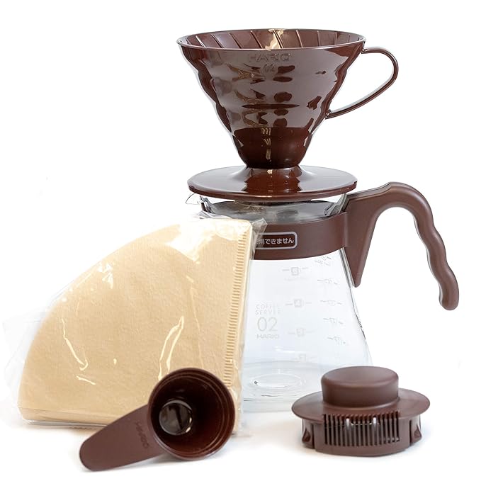 Buy Hario V60 Pour Over Coffee Starter Kit, Size 02, Brown Online at