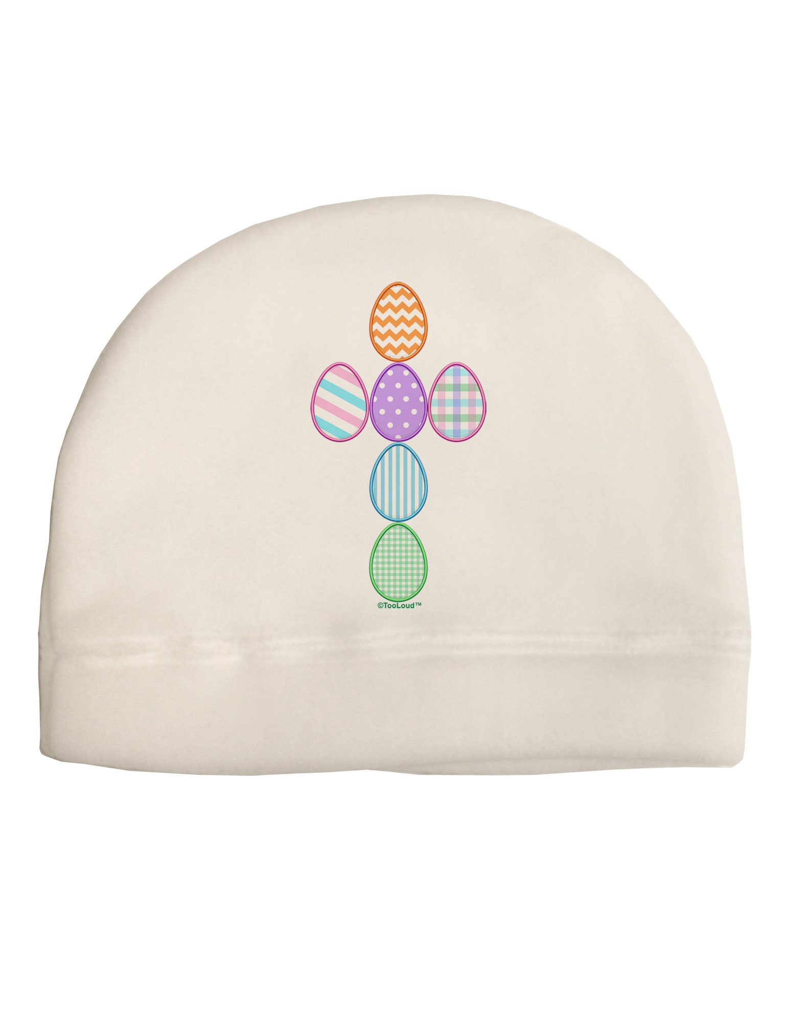 TOOLOUD Easter Egg Cross Faux Applique Child Fleece Beanie Cap Hat White