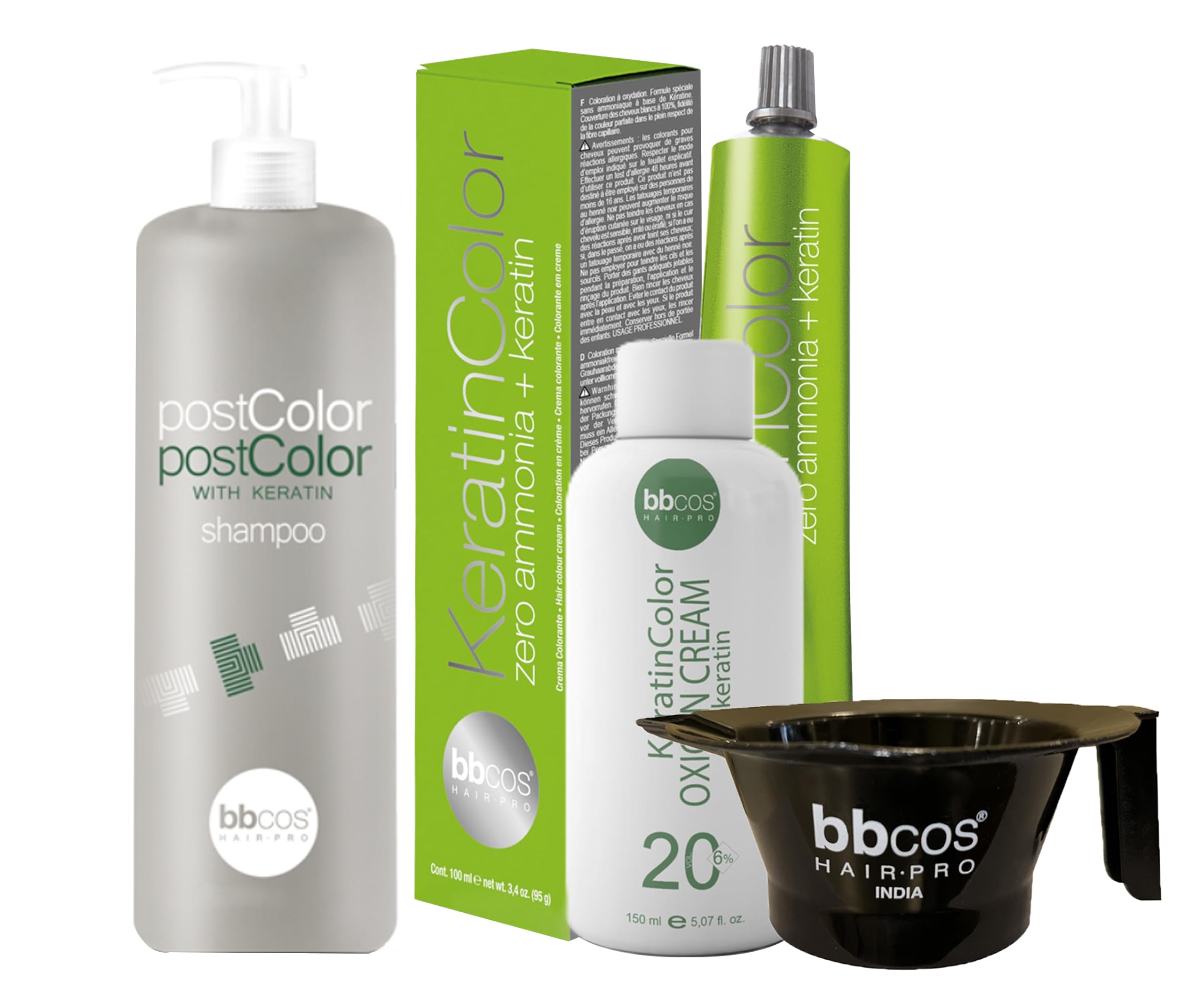 KeratinColor Permanent Hair Color Cream With Developer PostColor Shampoo & Mixing Bowl Long Lasting Hair Color Home Treatment Gift Pack-image-48