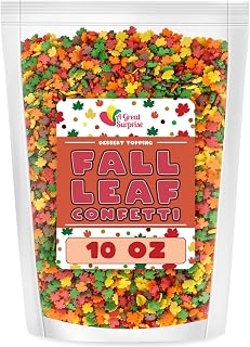 Thanksgiving Sprinkles - 10 oz - Fall Leaf Toppings for Baking - Autumn Edible Decorations - Cupcakes, Cookies, Cake Decorating - Bulk Fall Candy Sprinkles