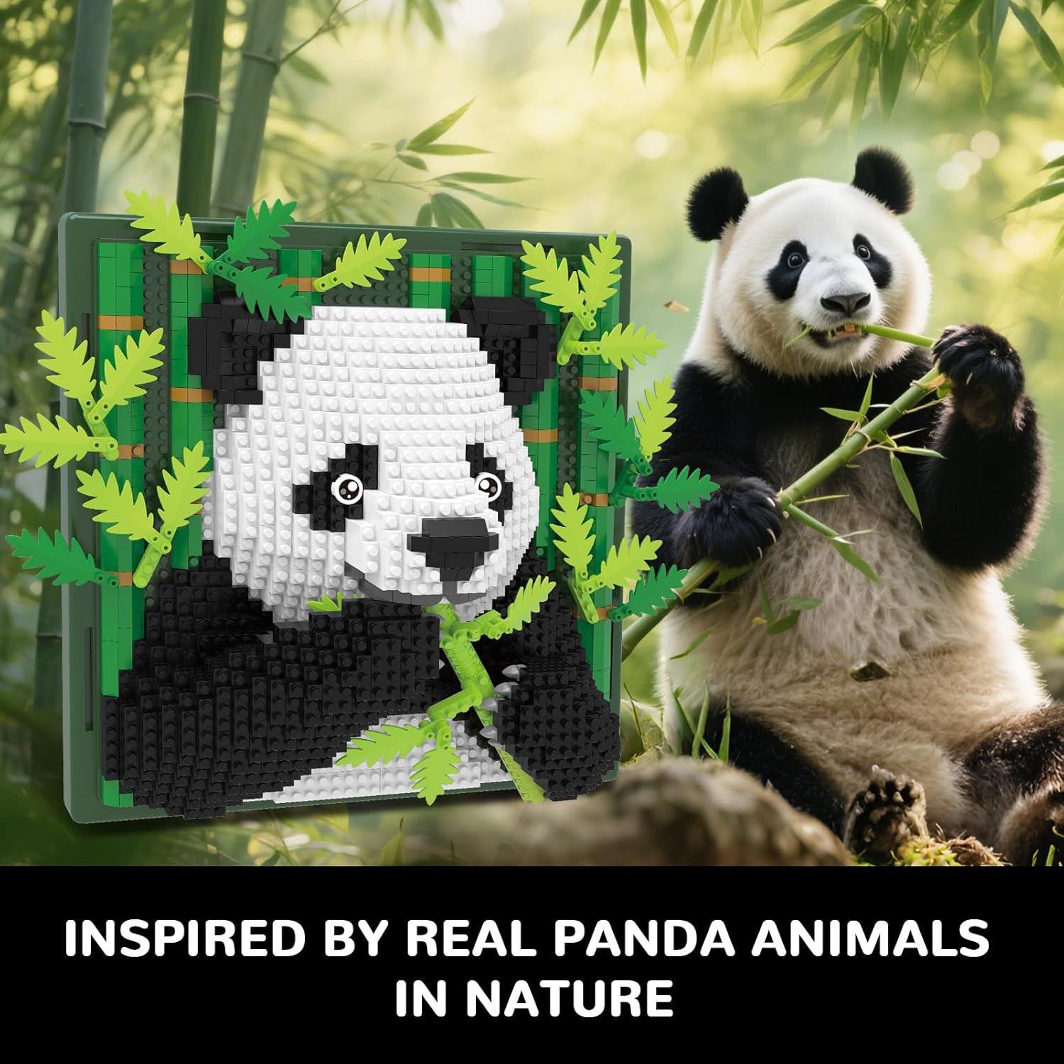 Panda Animal 3D Wall Art Micro Mini Building Blocks Set, Unique Home Wall Decor or Table Display, No Compatible with Lego, Ideal Gift Toy for Adults & Boys Girls 14+ (1142 PCS) - Image 4