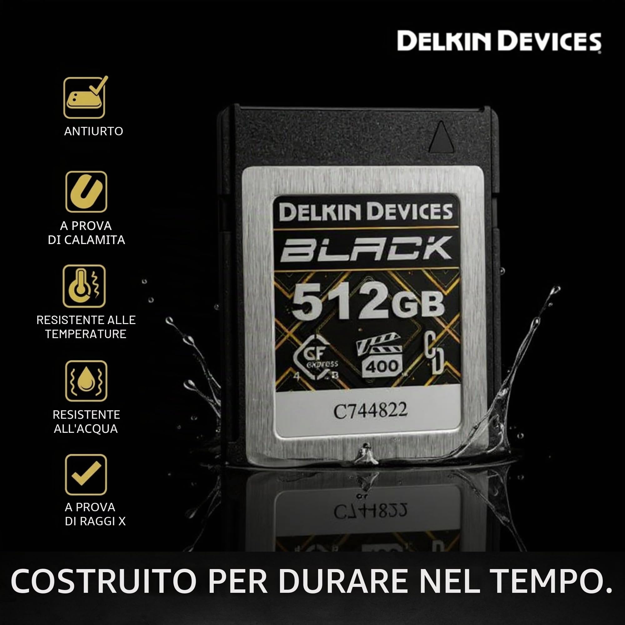 Delkin Devices Scheda di memoria CFexpress™ Type B 4.0 VPG400 da 512 GB, ad alta velocità, per fotografia professionale e videografia (512 GB)
