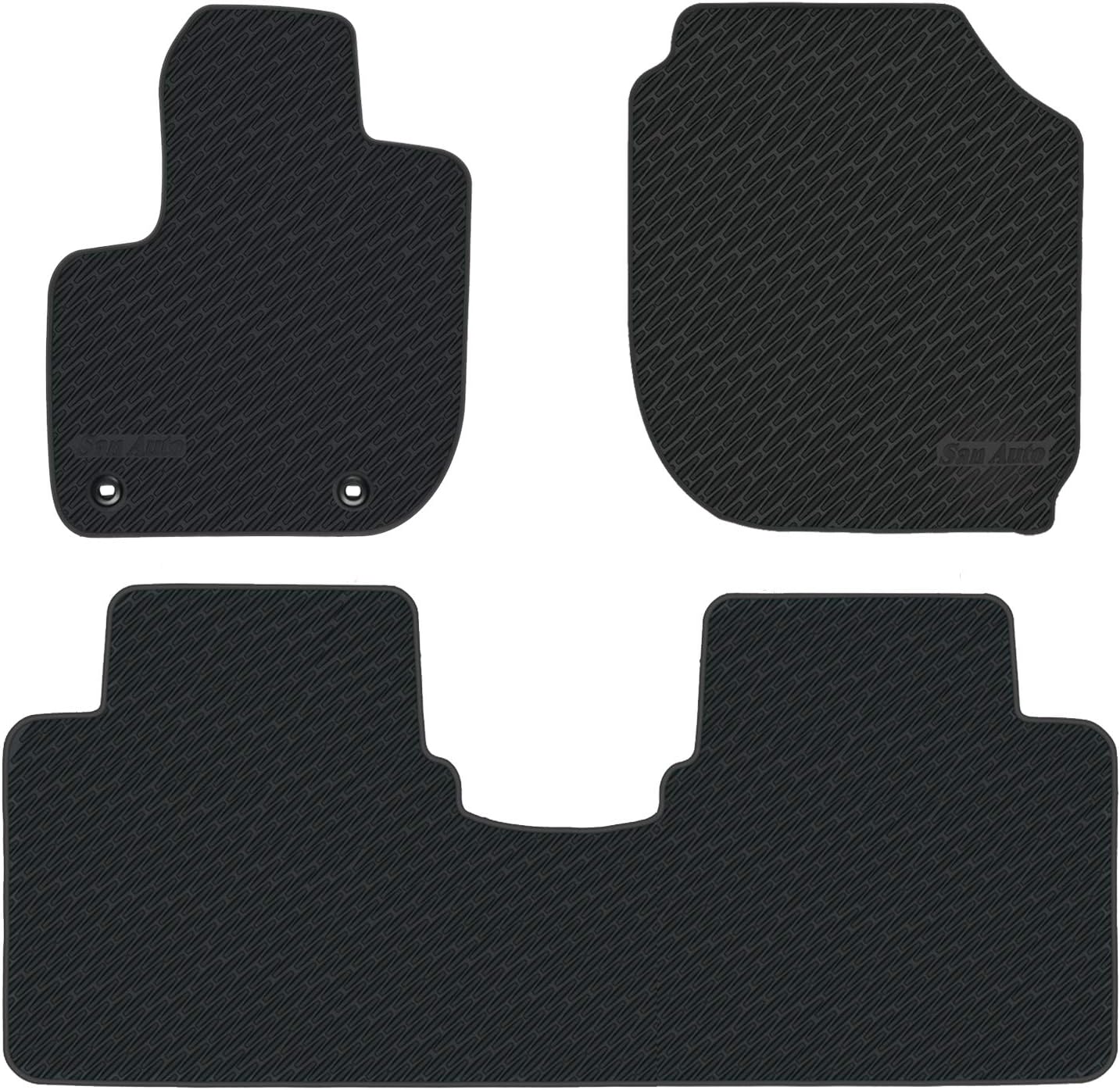San Auto Car Floor Mats Custom Fit for Honda HR-V 2015 2016 2017 2018 2019 2020 2021 2022 Full Black Rubber Car Floor Liners Set All Weather Protection Heavy Duty Odorless HR-V 2015-2022 black