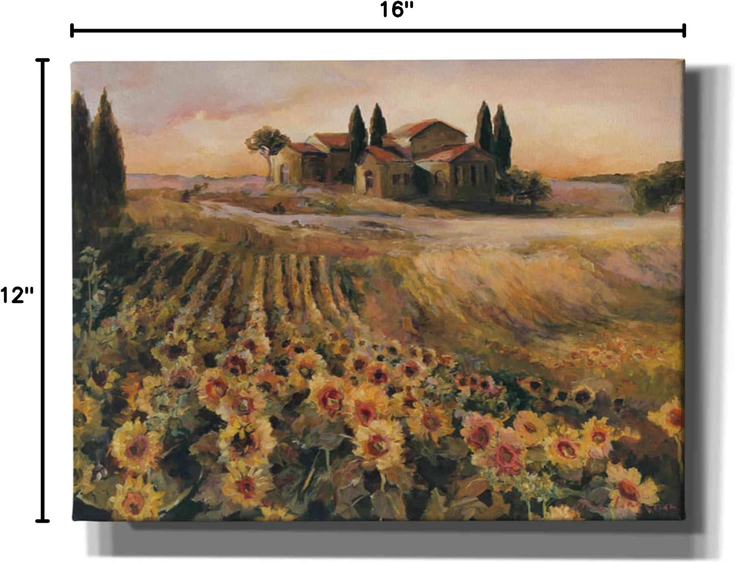 Epic Graffiti 'Sunflowers in Italy' by Marilyn Hageman, Canvas Wall Art, 16"x12"
