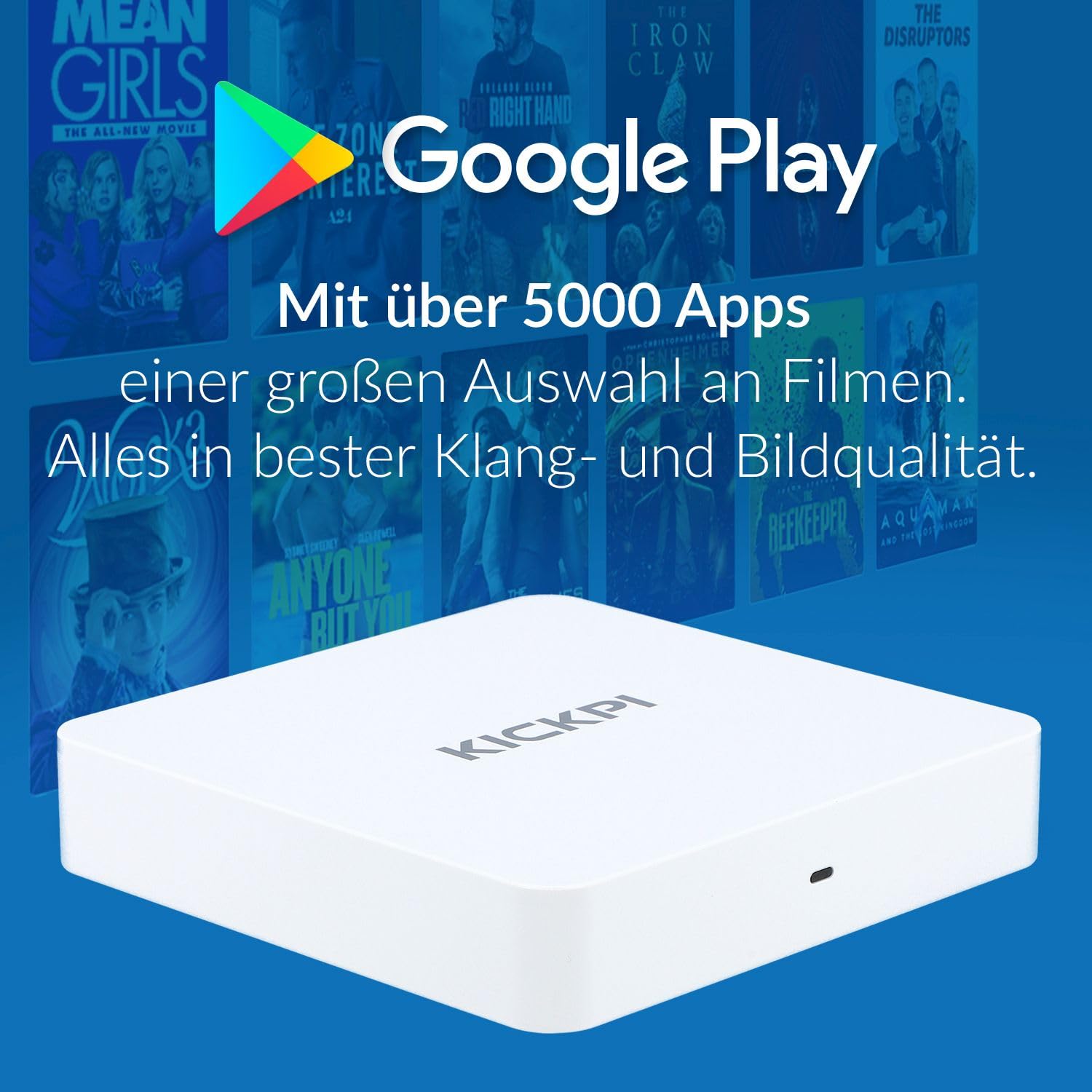 [ Test SEHR GUT, Note 1.3 *] Zehnder KP-1, KICKPI IPTV Box, 4K UHD, Android 11, Streaming, Netflix, Prime Video, YouTube, Google Play, Dolby, WiFi WLAN 2.4G/5G, Bluetooth FB, 32GB Flash, KP1
