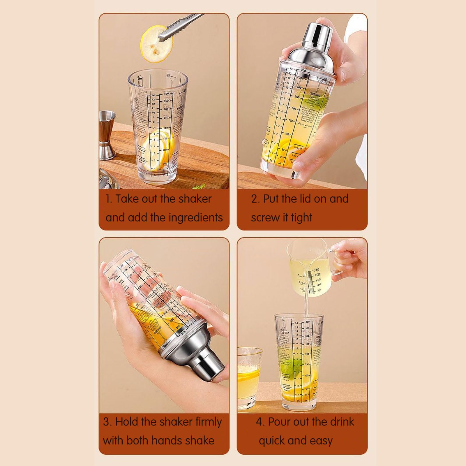 Coctelera de Acero Inoxidable 13 piezas Coctelera para Cócteles Kit Con Soporte acrílico juego de barman con Mortero de Cóctel Accesorios Profesional para Mezclar Bebidas,Barra,hogar,Fiestas