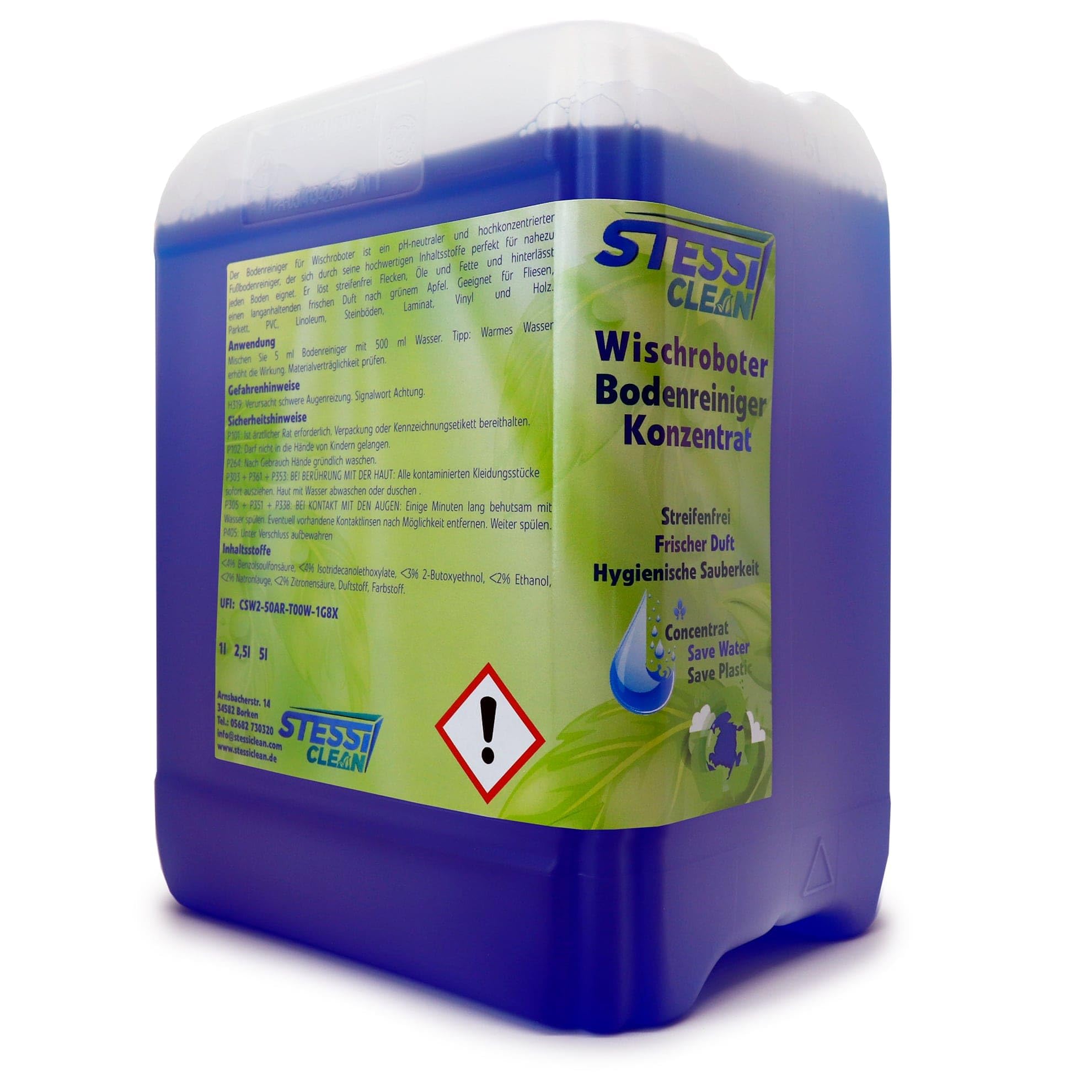 Bodenreiniger | 10 Liter | für alle Wischroboter | Saugwischer | Reinigungsmittel & Streifenfrei | Reinigungsmittel Konzentrat für alle Böden