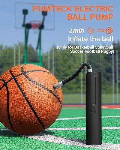 Miniatura 3 de Pumteck Bomba eléctrica de bola de aire bomba de inflado rápido portátil con luz LED para todas las pelotas deportivas, baloncesto, fútbol, fútbol,