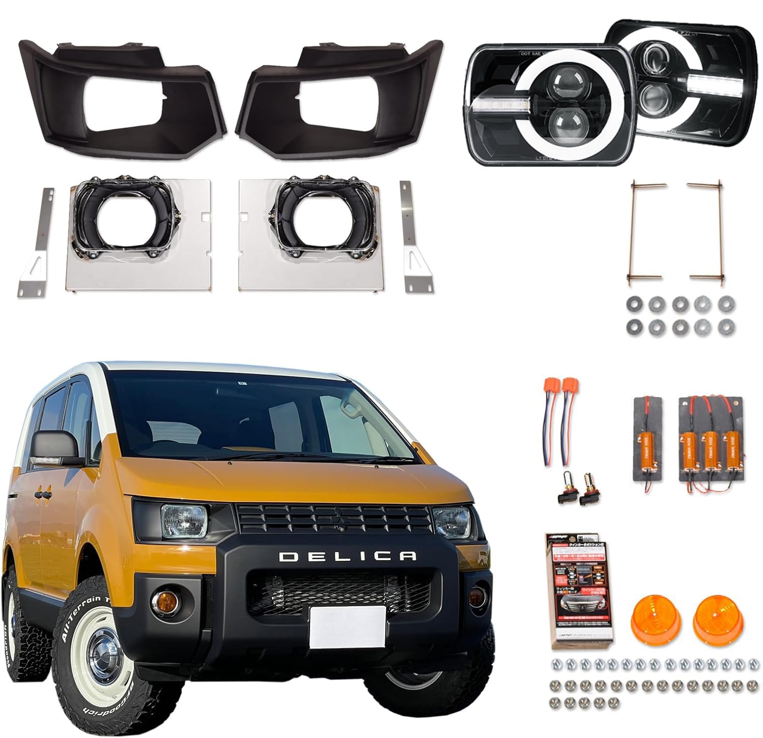 デリカＤ5カスタムLEDヘッドライト 左右セット 本体 Amazon.co.jp: 【車検対応】デリカD5 カスタムパーツ 前期 ヘッド