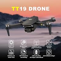 TTROARDS TT19 Mini Drón 1080p Kamerával - 180° Akadályérzékelés, 40 km/h Sebesség, 5G WiFi, Állítható Kamera, Összecsukható Quadkopter Kezdő 2