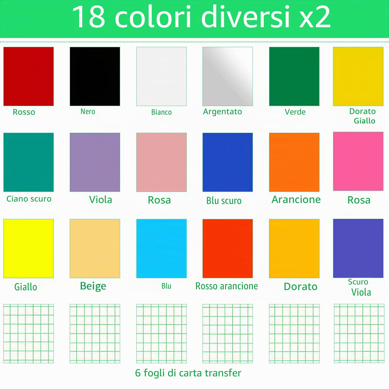 Smart Vinyl Permanent per Cricut Joy, Vinile Permanente 36 Vinil Adesivo e 6 Carte di Trasferimento, Vini-le Adesivo Permanente30,5x 14cm Pellicola per Plotter in Vinil per Tazze Fai da te