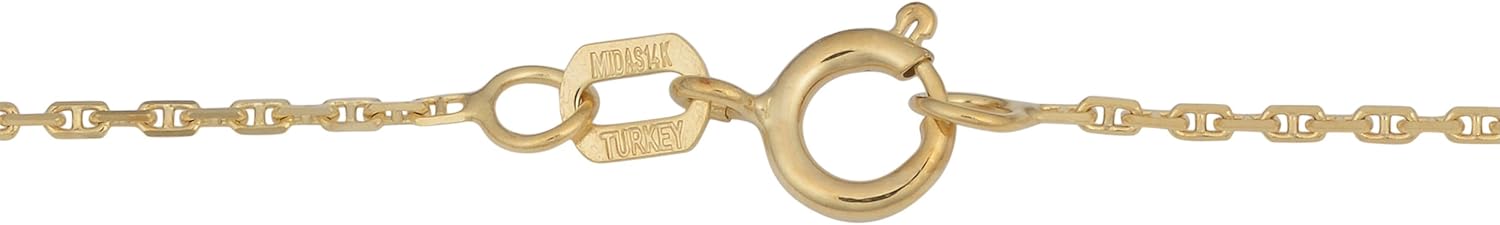 Kooljewelry 14k Yellow Gold 1 mm Anchor Chain Necklace (16, 18, 20, 22, 24, 30 or 36 inch)
