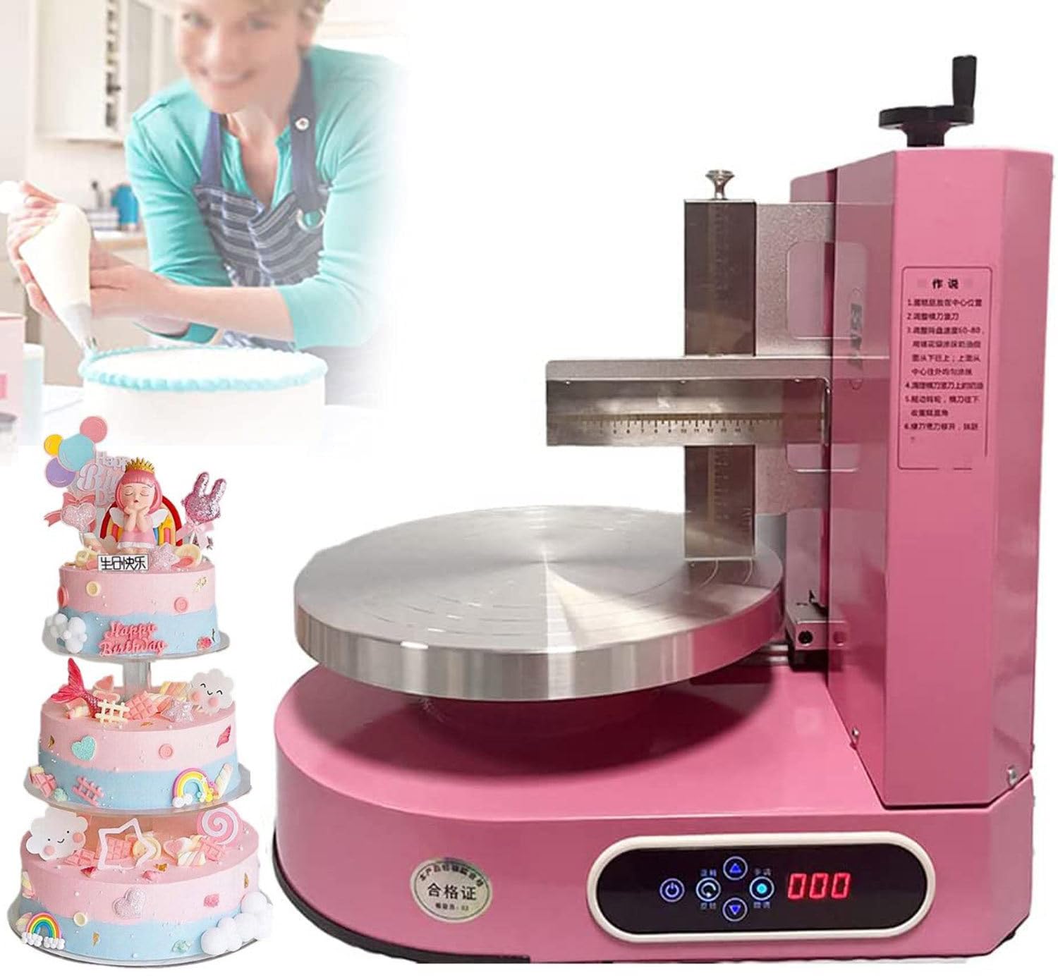 Máquina automática para glaseado de Pasteles, esparcidora de Crema para Pasteles, para una decoración de Cobertura Suave, Ideal para Untar Crema de Mantequilla y Mermelada en Pasteles y Pan.