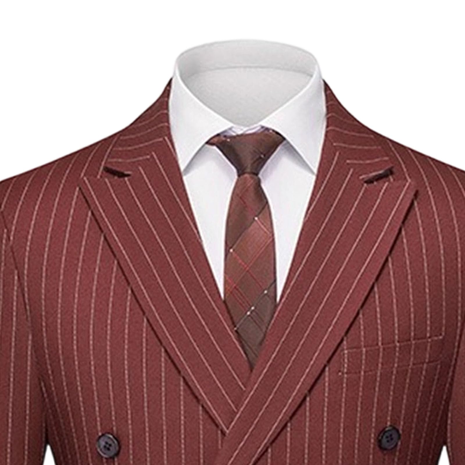 Completo da Uomo Slim Fit, 2 Pezzi, Doppiopetto, gessato, Giacca e Gilet, Pantaloni, per Matrimonio e Ballo di fine Anno