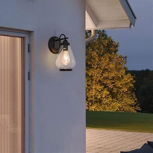 Miniatura 2 de Farol de cristal al aire libre con forma de pera E27 industrial retro decoración creativa luces montadas en garaje luz apliques de pared accesorios