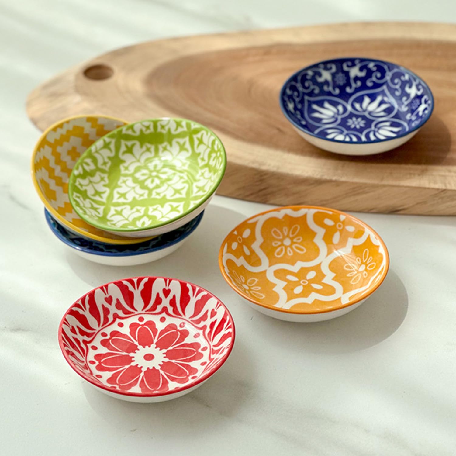 12 Stück Klein Keramik Dipschalen,Gewürzschalen Klein Soja Saucenschälchen,Dipschälchen,Tapas Schalen Set Snackschalen Dipschalen Set Dipschale für Sushi Snack Öl Soja Sauce