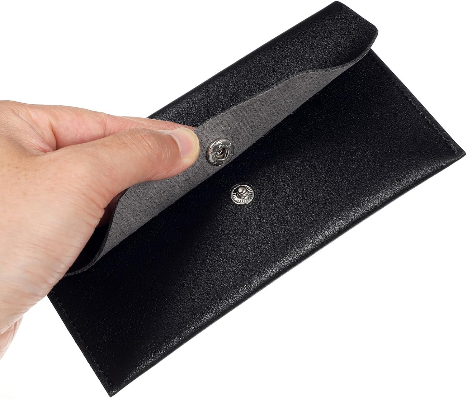 Envelope Cash Wallet Black PU Leather Large Capacity for Women image 2