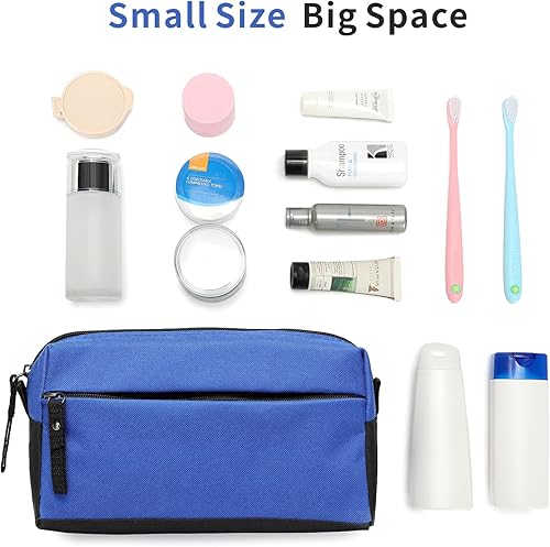 Miniatura 6 de BuyAgain - Neceser de aseo para viaje, impermeable, kit de maquillaje para hombres o mujeres, Azul  Patchwork,