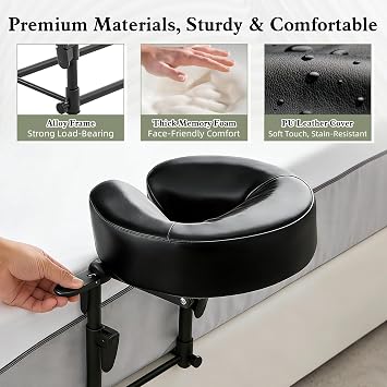 Massage Headrest for Bed Mattress, Bed Massage Head Cradle with Pillow