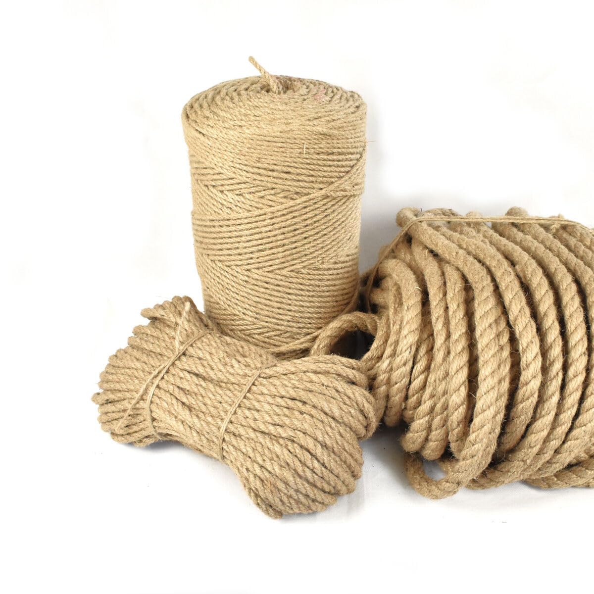 Natural Hessian Jute Twine Cord - 2mm, 6mm, 12mm Wide String for Crafts, Floristry Supplies, Gift Wrapping, Garden and Wedding, Brown String for DIY Projects by Discount Fabrics LTD (Natural,5m)