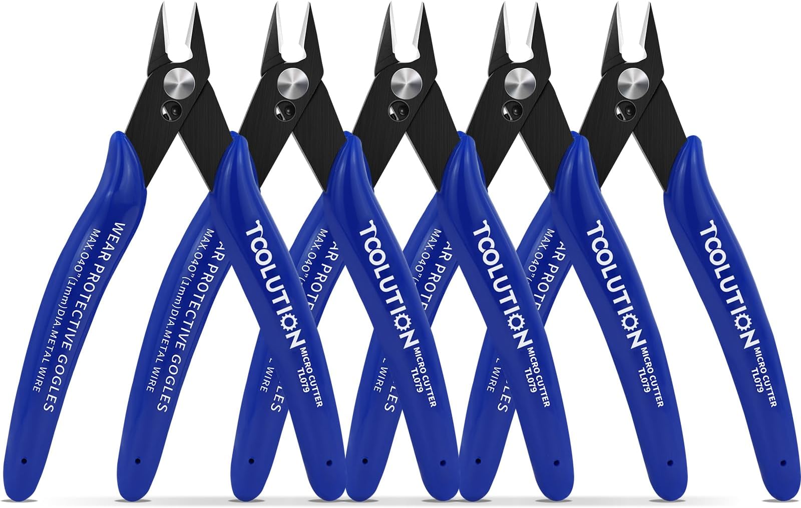 Micro Flush Cutters - 5 Pack Small Wire Cutter Snips Flush Cut Pliers Nippers - Side Cutter Diagonal Cutting Pliers for Zip Ties Craft Electronic - Sprue Cutters for Plastic Model