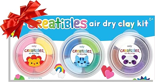 Ooly Arcilla de secado al aire para niños, arcilla de modelado de 12 colores con 3 herramientas de moldeo, regalos de masa, suministros de
