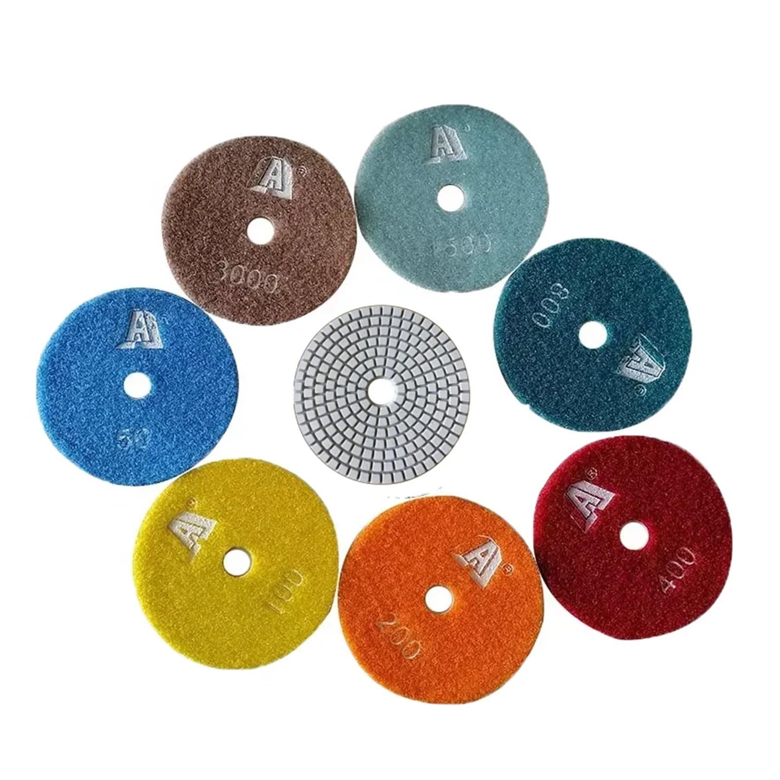 4 cale 100 mm nakładka polerska na mokro do żywicy granitowej tarcza polerska do marmuru elastyczna ściernica do podłóg betonowych(400_7PCS SAME_100MM 4INCH)