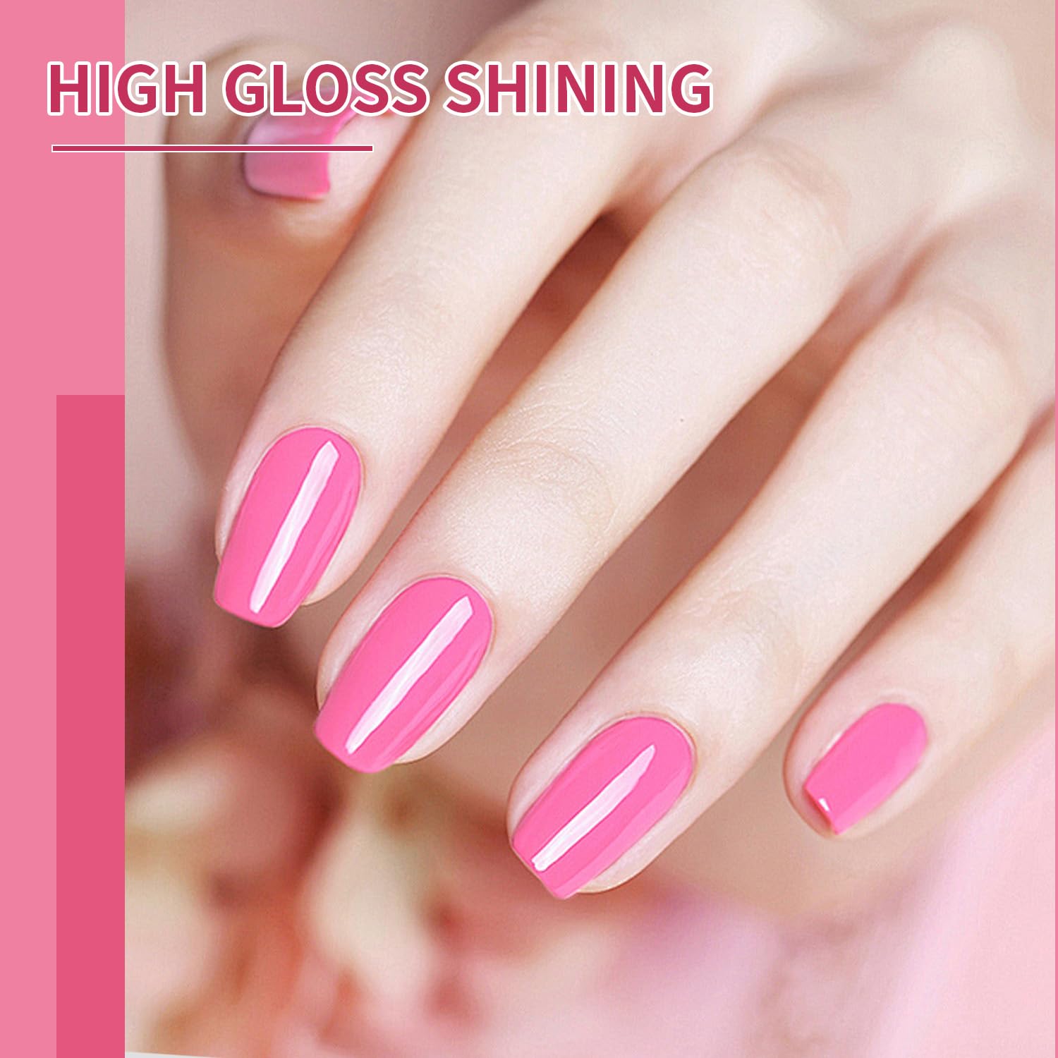 JODSONE 10ml 6 Couleurs Rouge Rose Rose Set de Vernis à Ongles Gel Toutes Saisons Set de Manucure Gel à Lampe U V pour Nail Art Séchage Rapide & Longue Durée Cadeaux de St Valentin pour Elle