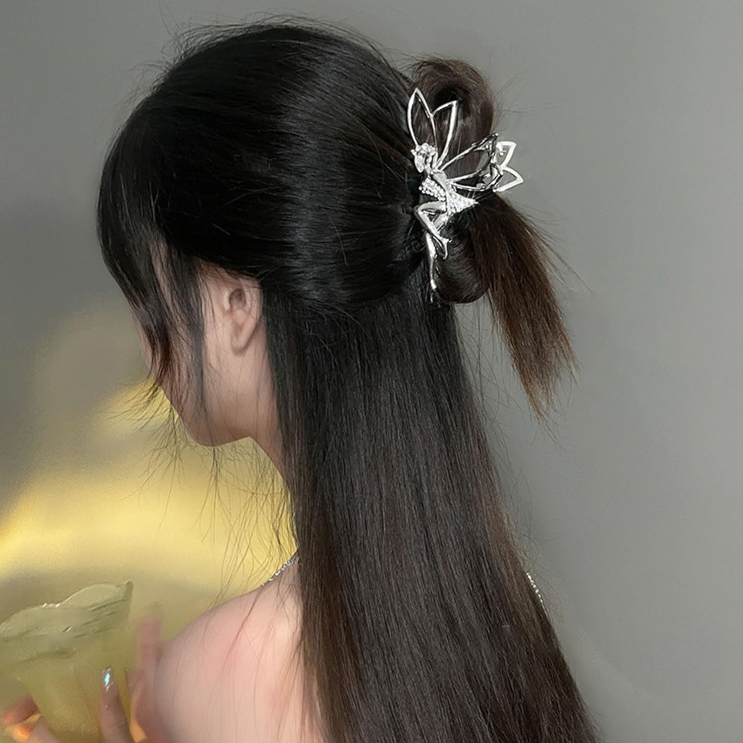 Silver Fairy Rhinestone Hair Claw Hair Accessory Rhinestone bling Silver metal fairy hair clip | Mercari main image 2