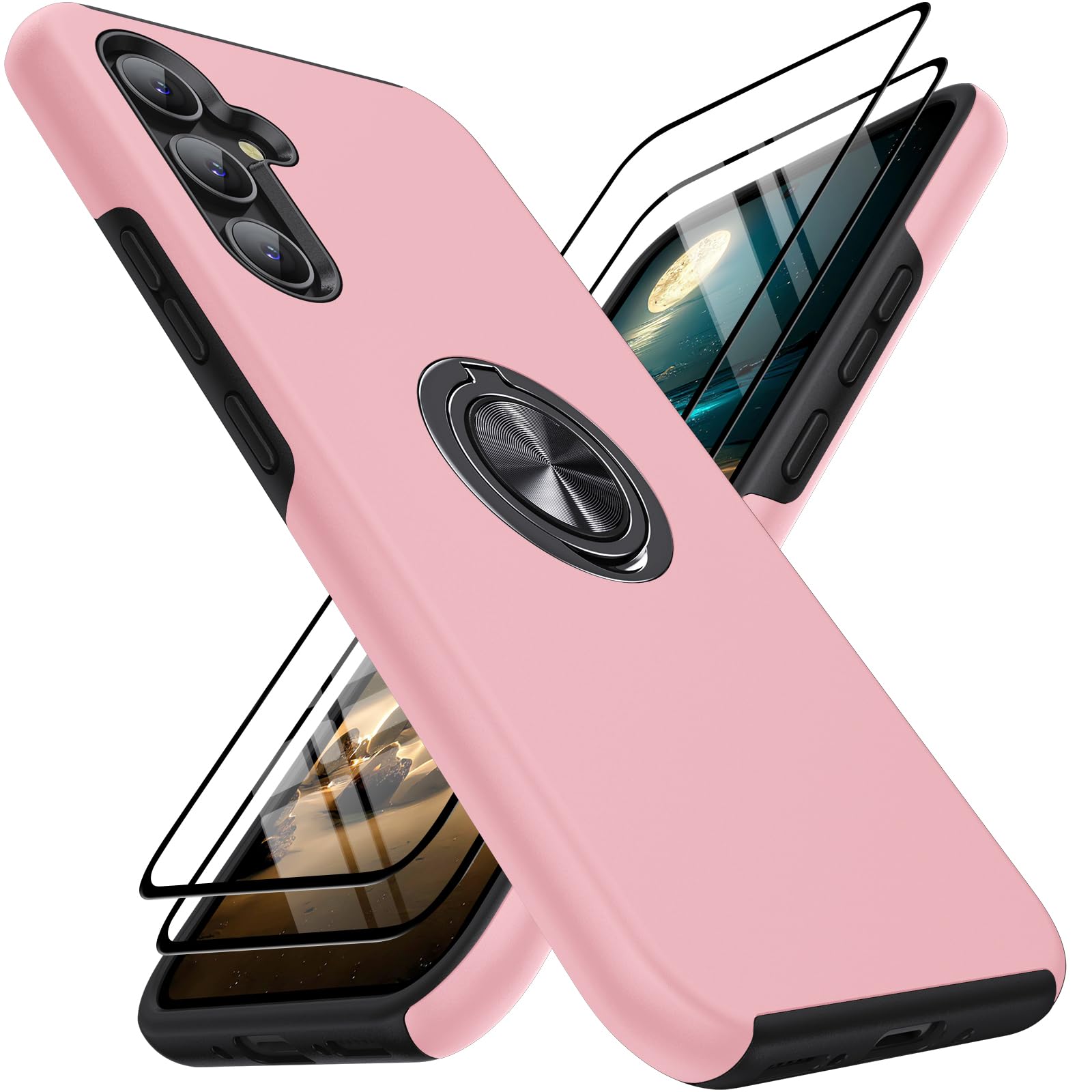 KOVASIA für Samsung Galaxy Hülle mit 360°Drehbarer Metall Ständer, Kratzresistent, Anti-Fingerabdruck, Stoßfest Schutzhülle Handyhülle für Samsung Galaxy