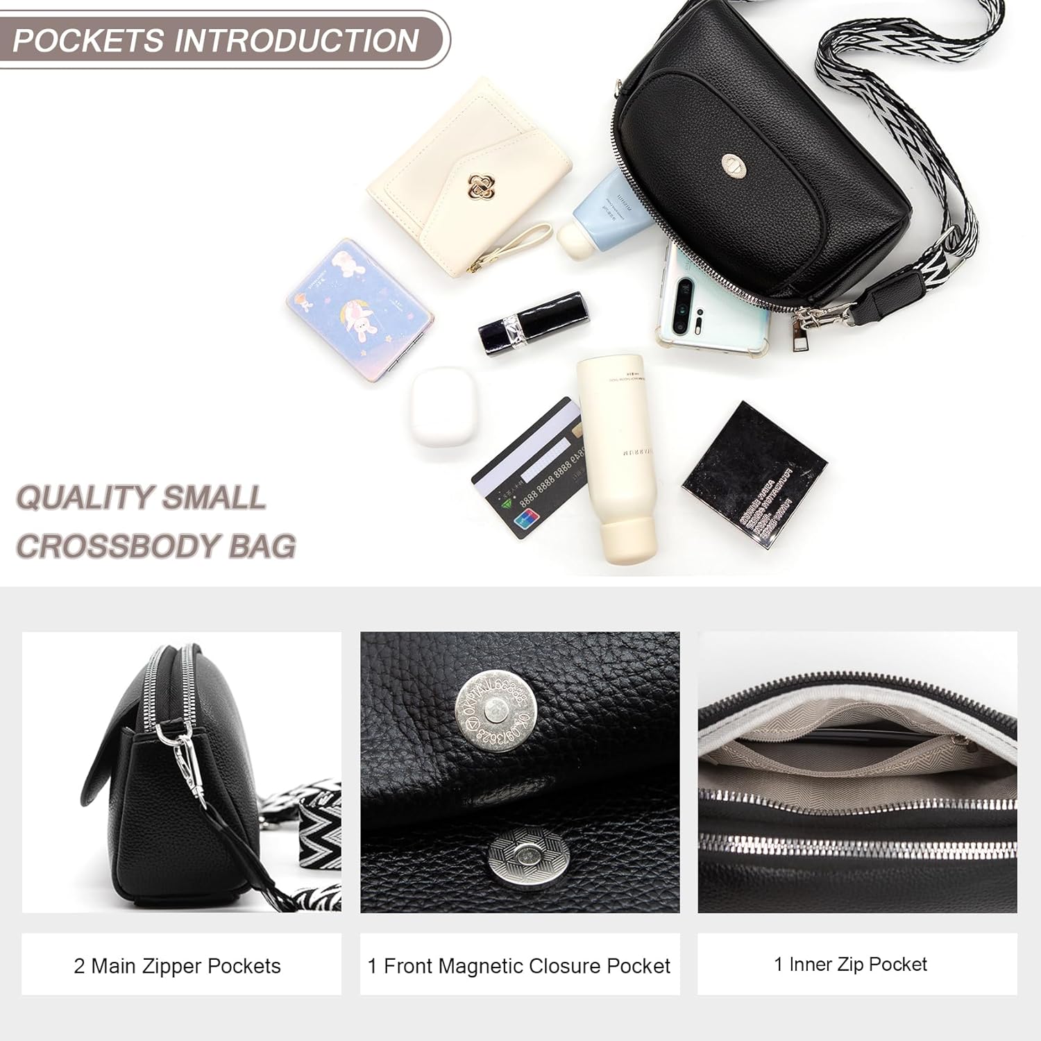 Long Keeper Trendy Vegan Leather Crossbody Bags for Women Small Purses Cross Body Shoulder Handbags with Adjustable Strap - Image 6