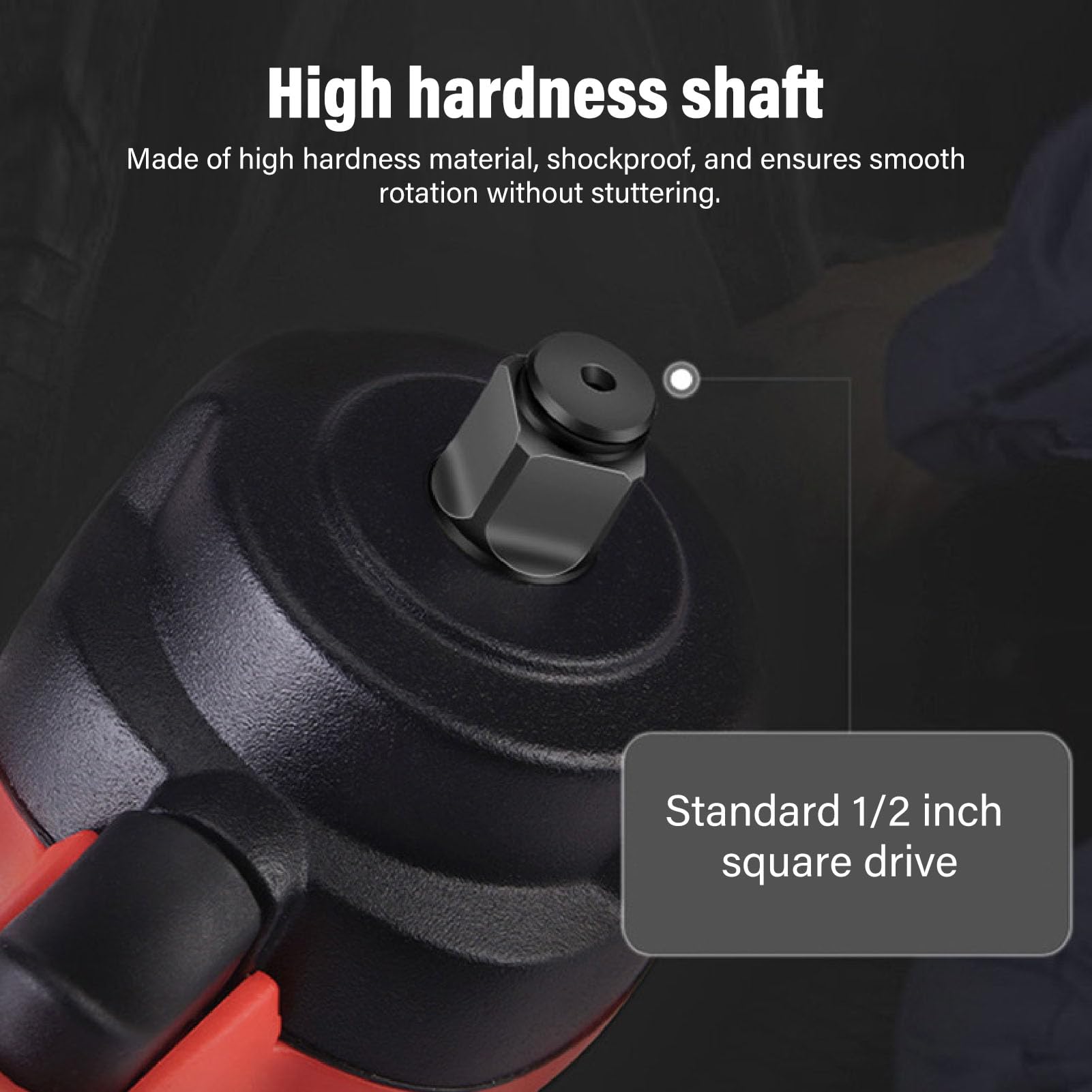 Luocute Chiave D'aria Dell'auto, Chiave Pneumatica Leggera 1,3 Kg con Presa Ergonomica, Guida 1/2in, Torsione 1200n.m, 10000 Giri/min, Regolazione della Rotazione in Avanti, Ambiente