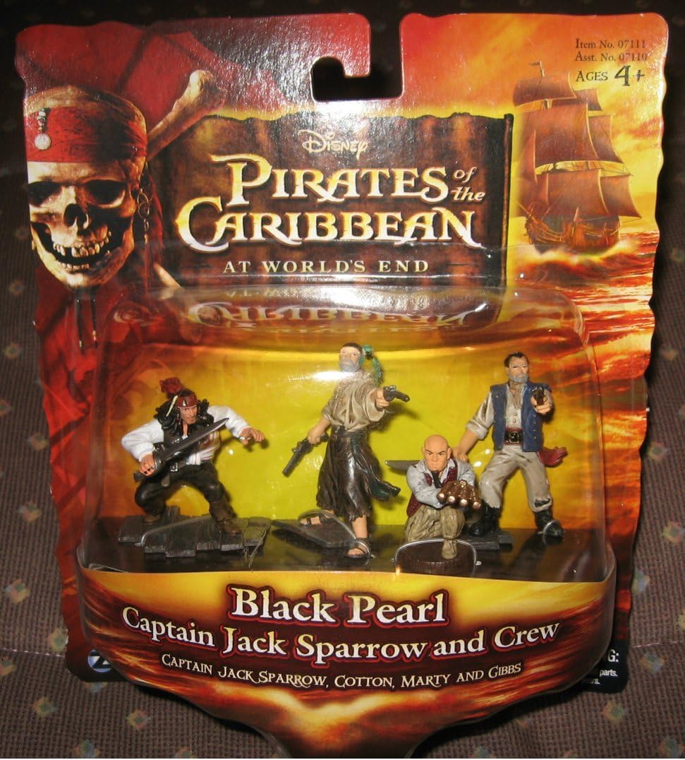 Pirates of the Caribbean 3: At World's End - Black Pearl Captain Jack Sparrow and Crew (Cotton, Marty and Gibbs) Mini Figure Multi-Pack