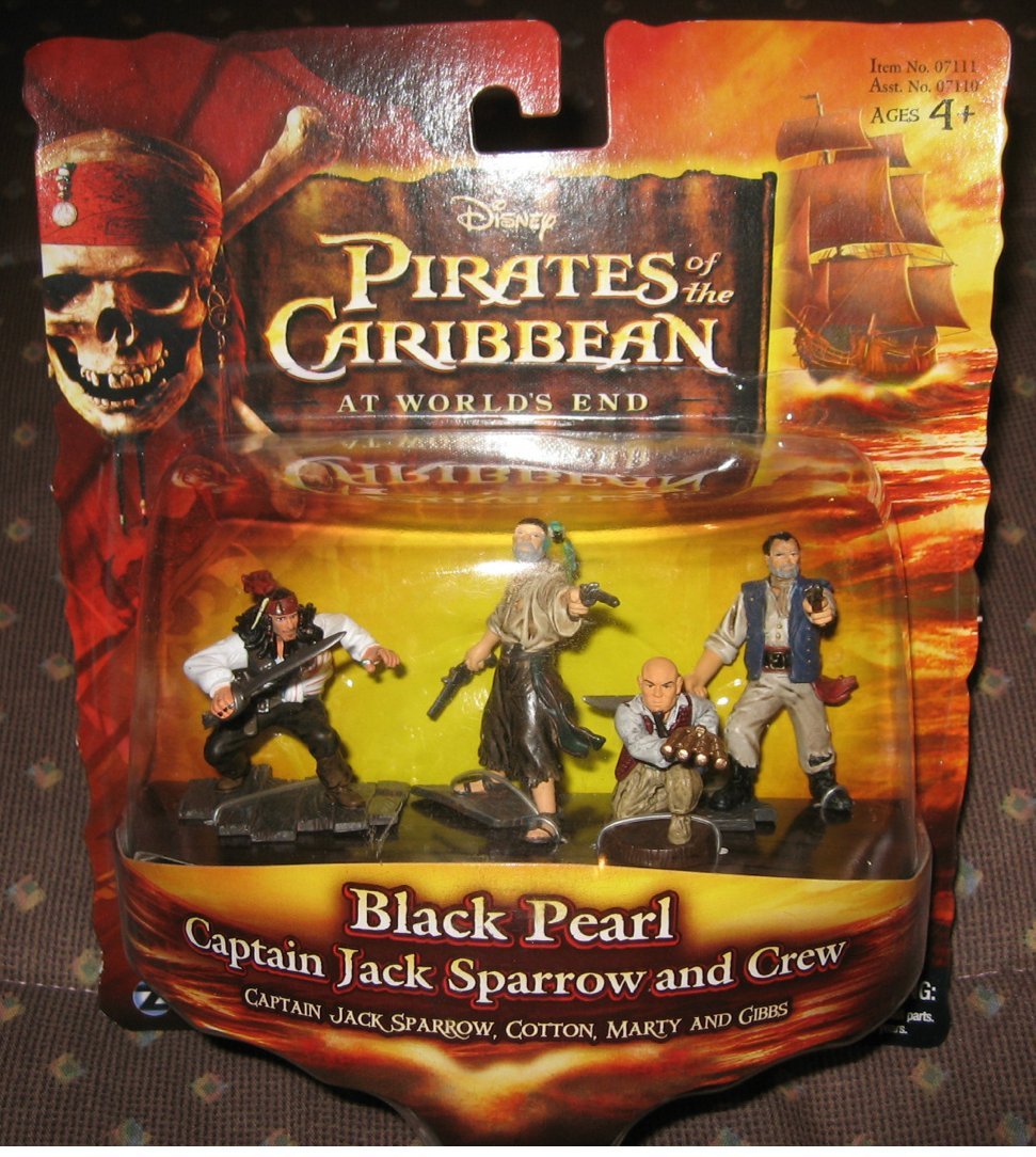 Pirates of the Caribbean 3: At World's End - Black Pearl Captain Jack Sparrow and Crew (Cotton, Marty and Gibbs) Mini Figure Multi-Pack