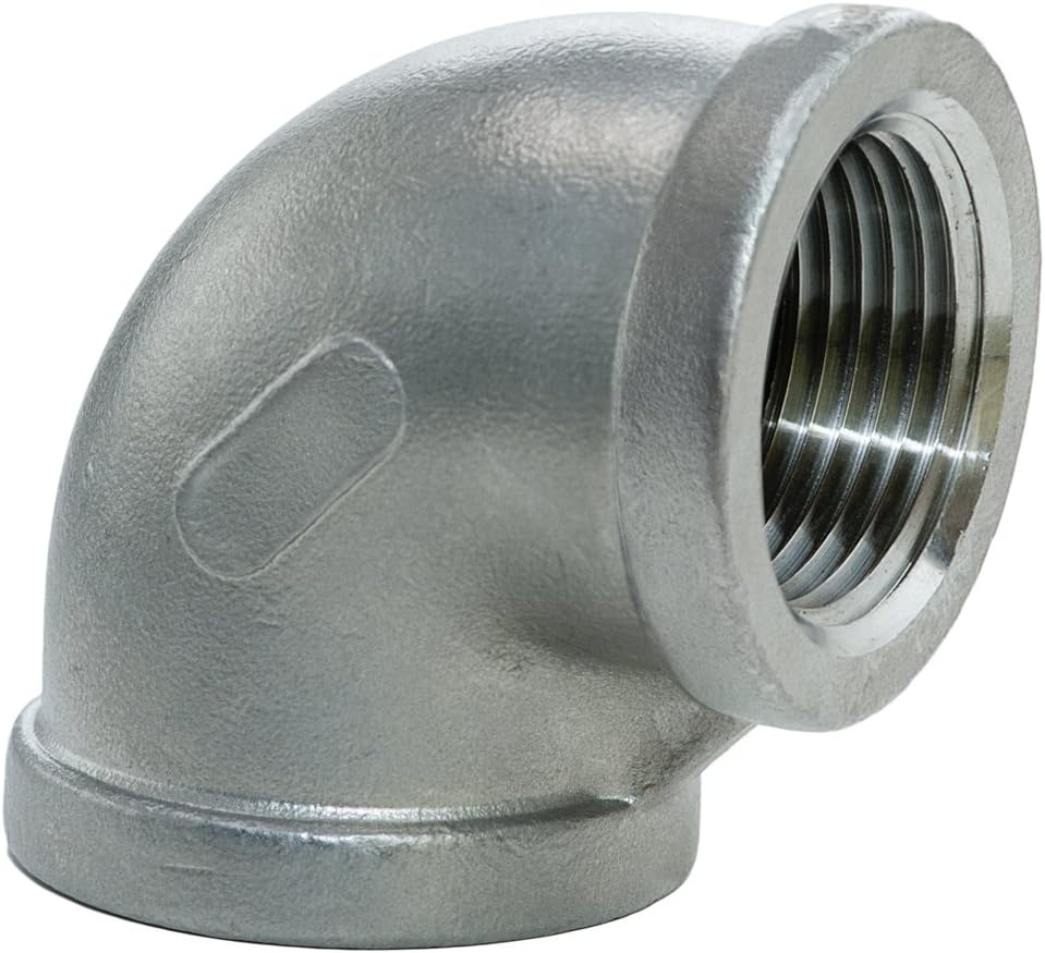 Trenton Pipe SS316-60004 Pipe Fitting, Class 150, Cast Stainless Steel Grade 316, 90 Degree Elbow, 1/2" NPT Female Threads