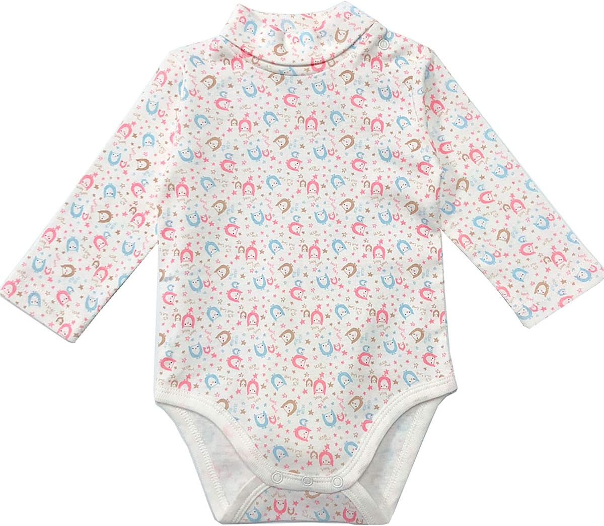 Baby Girls Clothes Long Sleeves Turtle-Neck Onsies Cotton Baby Bodysuit Pack of Toddler Clothing