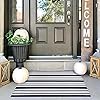 IOHOUZE Navy and White Striped Rug 2'x3' Front Door Rugs, Small Washable Area Rug for Front Porch, Spring Summer Doormats Outdoor Indoor, Cotton Rugs for Entryway Porch Entrance