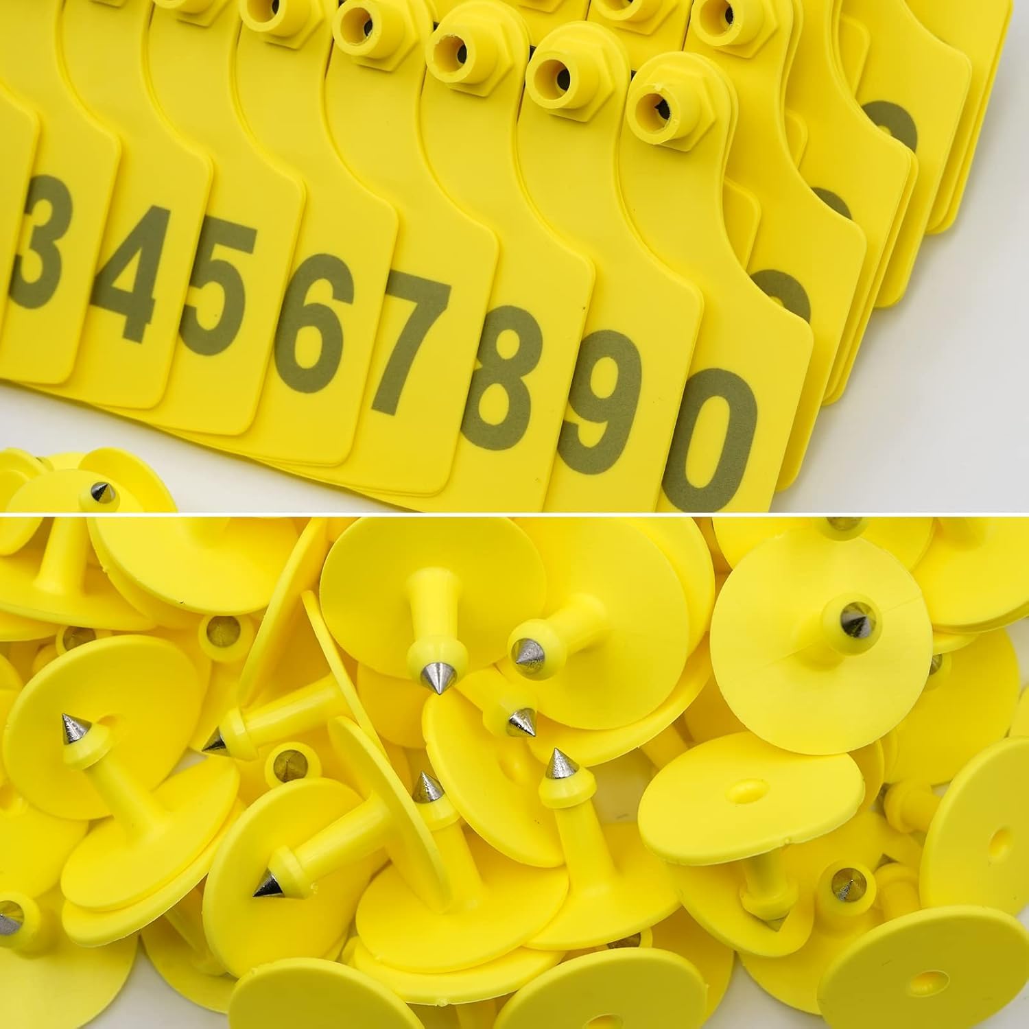 Plastikowe nauszniki dla zwierząt gospodarskich, 100 sztuk, wielokolorowe, wiele rozmiarów, numerowane, tworzywo sztuczne PE (różowe 6 x 7,5 cm (2,36 x 2,95 cala), 201-300)