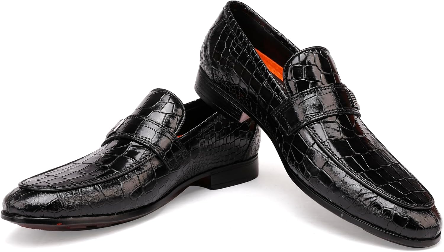 Formal Leather Men's Dress Loafer Classic Crocodile Printed Slip-on Penny Loafers Business Premium Shoes for Men