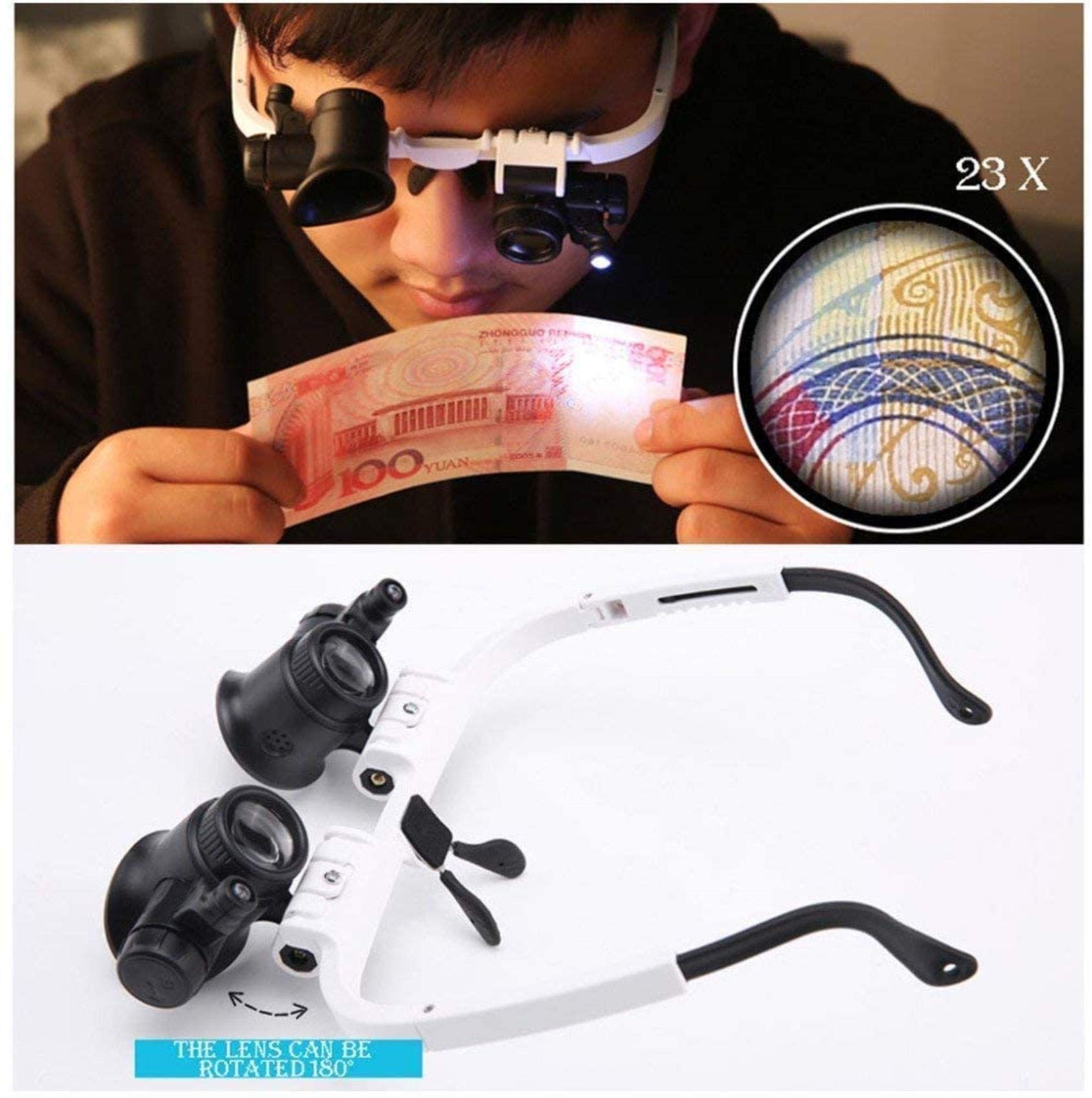 Gafas De Lectura HD 23X 8X con Luz Led para Ancianos, para Leer Libros, Identificar, Reparar Relojes Y Lupas.