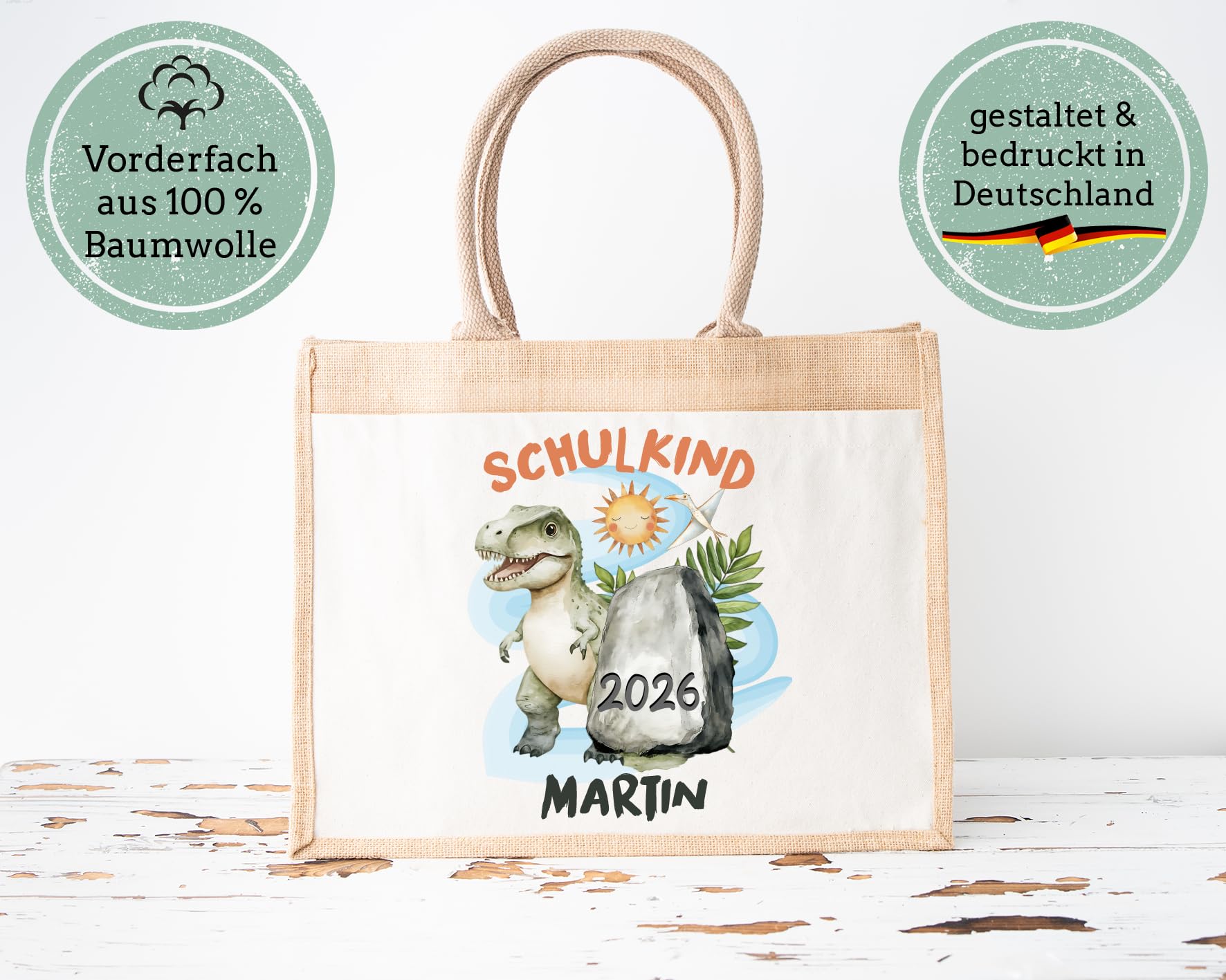 LIEBTASTISCH - Personalisierte Jutetasche für Kinder mit Namen - für Jungs - Geschenkidee - Einschulung - Prinzessin - Schultüte - 2025