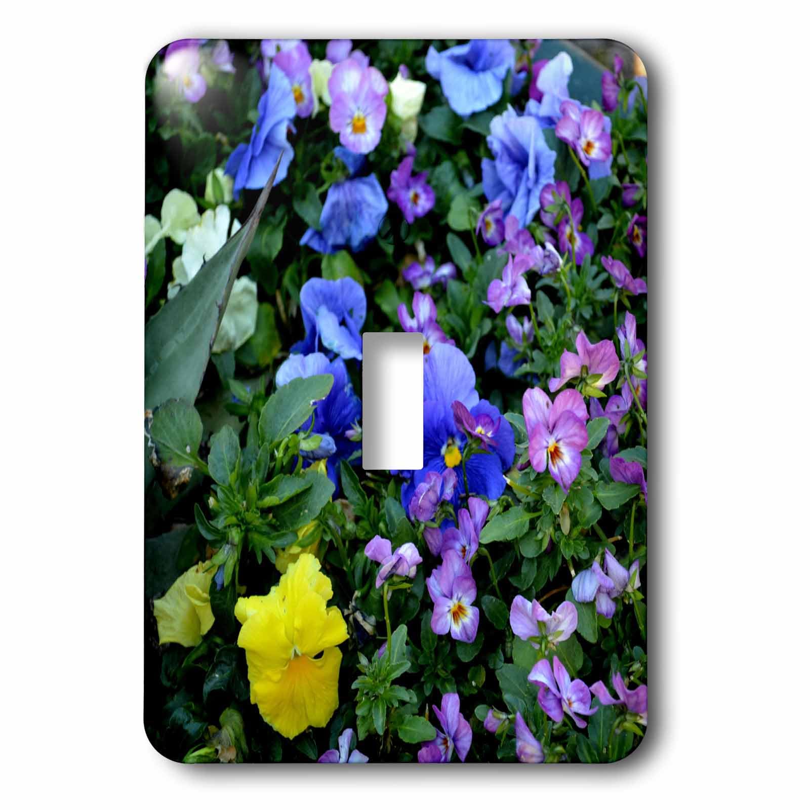 Interrupteur violet pensées 3drose pour remplacer une plaque murale blanche et terne