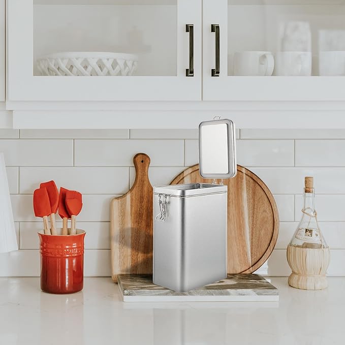 Frasco de Almacenamiento de Café Acero Airtight Estilo Vintage Plateado miniatura 2