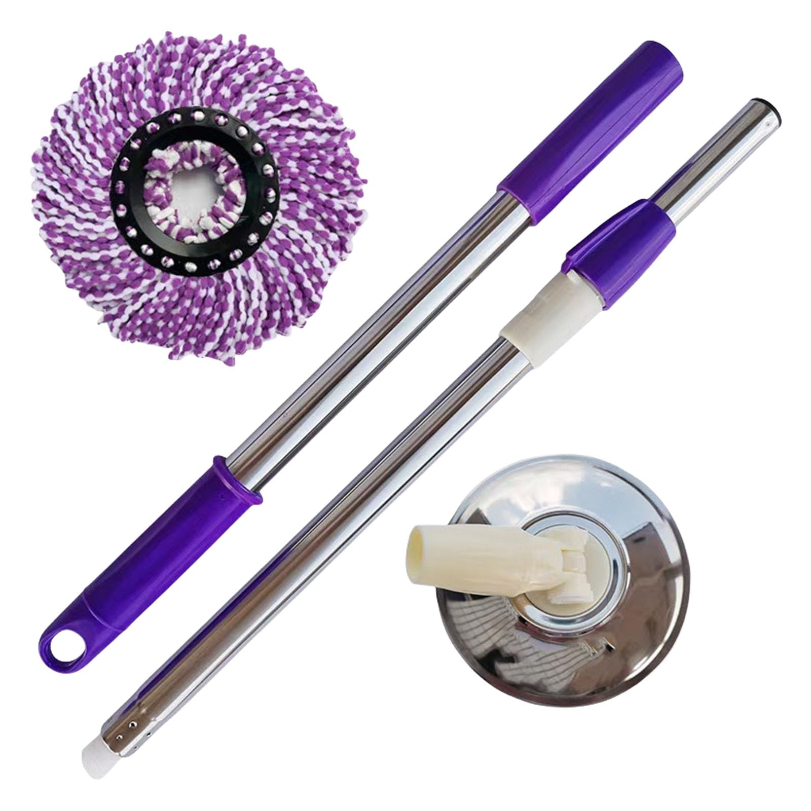 Balai à franges rotatif avec technologie de séchage centrifuge, mécanisme facile à presser, tampon de tête lavable, outil de nettoyage de la maison, action torsadée avec tête amovible