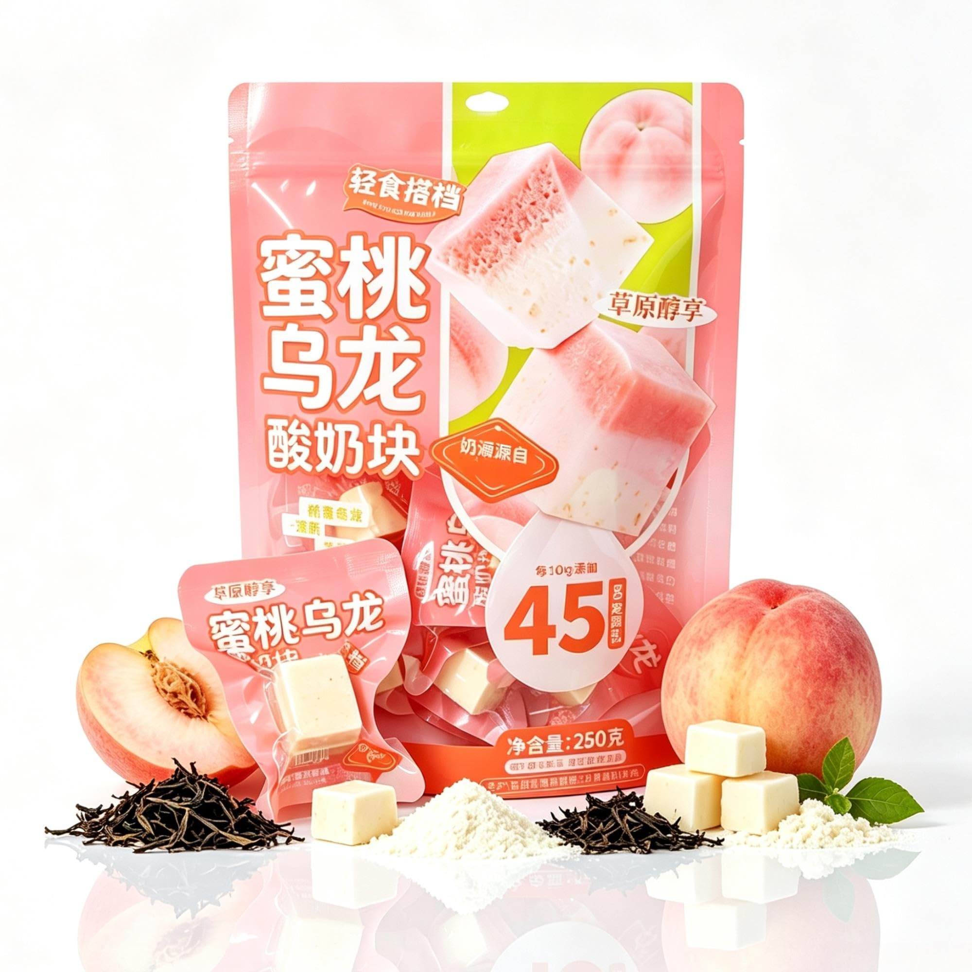 Jogurt Brzoskwiniowo-Oolong Bites 250g, Miękkie Fermentowane Owoce